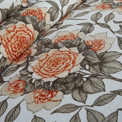 3/6 Piece - Rust and Grey Botanical Rose Set - 3303
