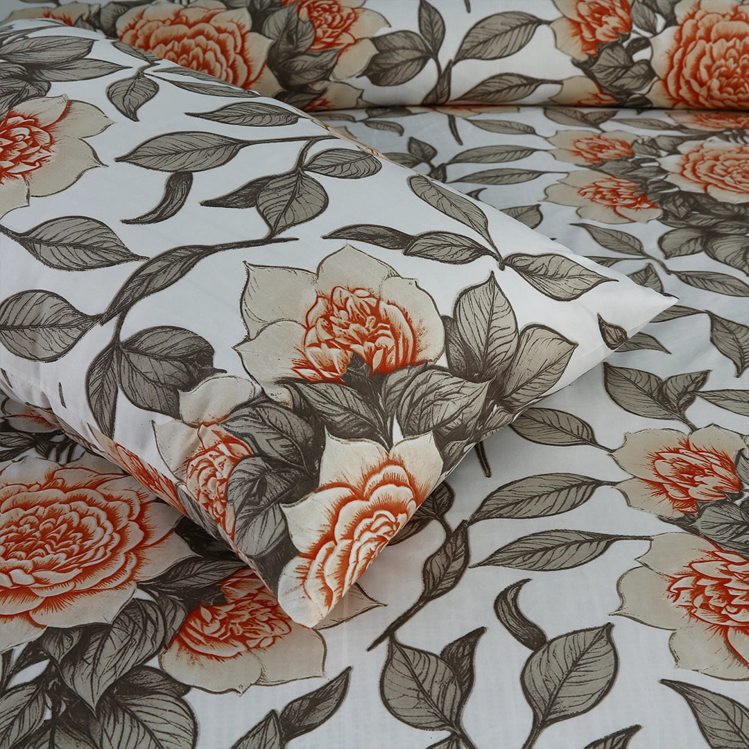 3/6 Piece - Rust and Grey Botanical Rose Set - 3303