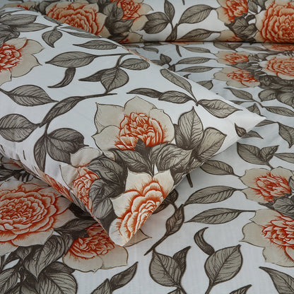 3/6 Piece - Rust and Grey Botanical Rose Set - 3303