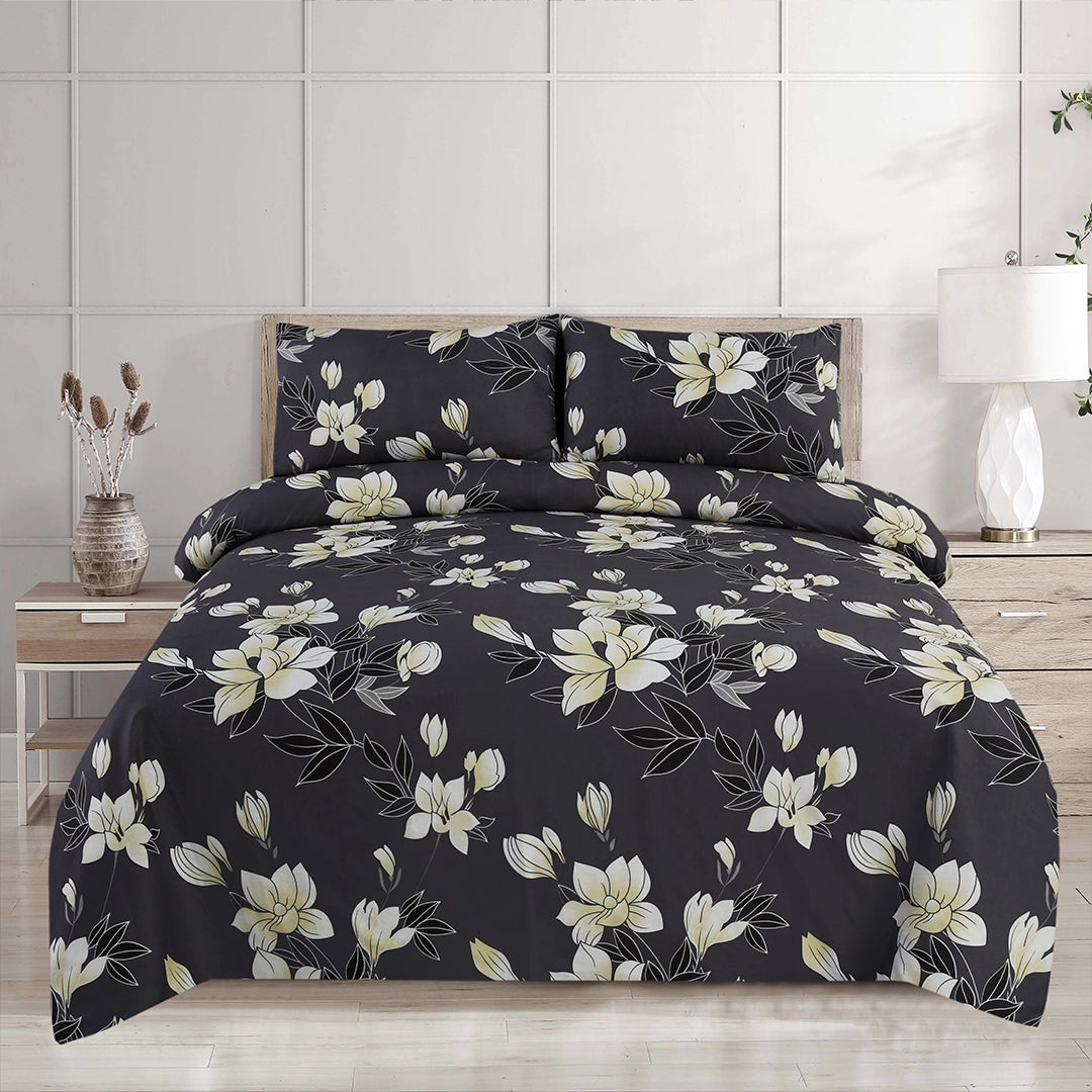 3/6 Piece - Charcoal Magnolia Floral Set - 3310
