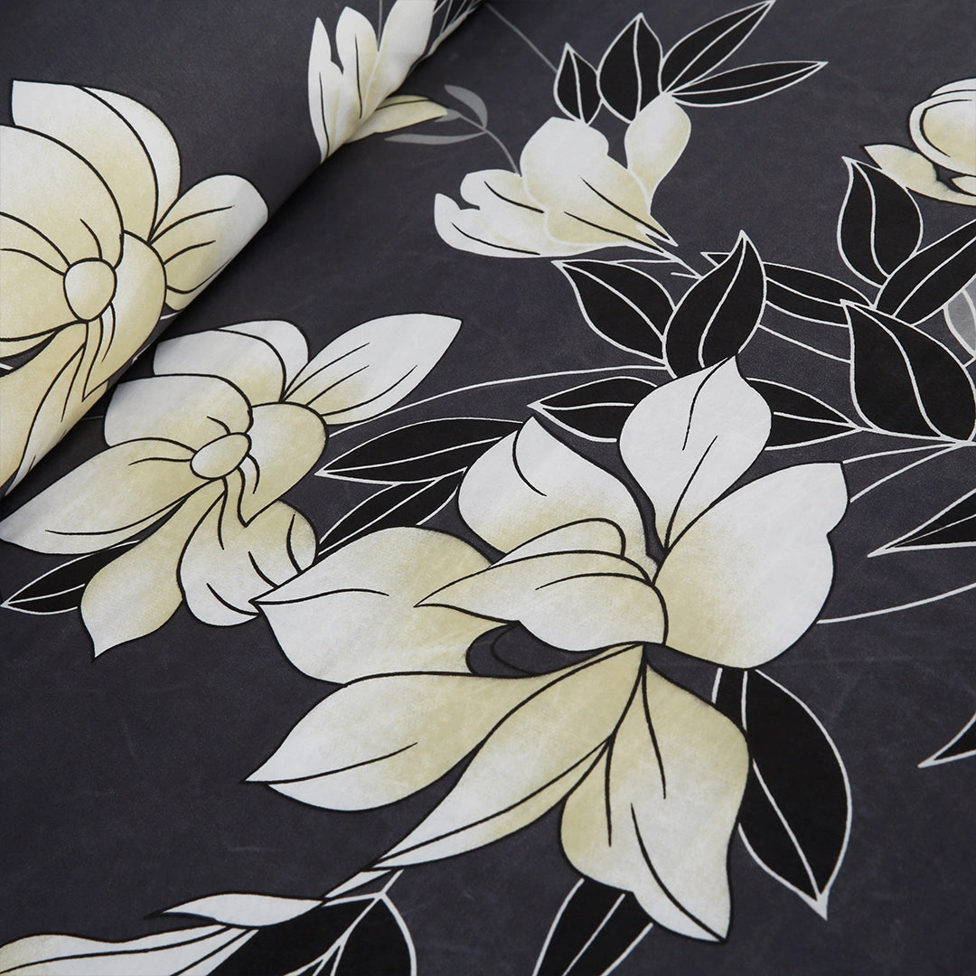 3/6 Piece - Charcoal Magnolia Floral Set - 3310