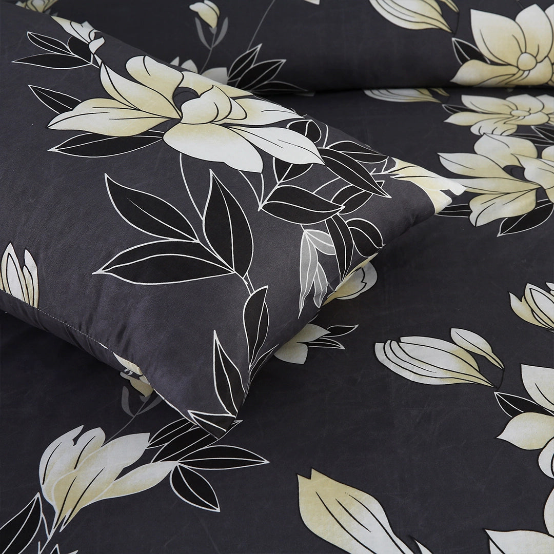 3/6 Piece - Charcoal Magnolia Floral Set - 3310