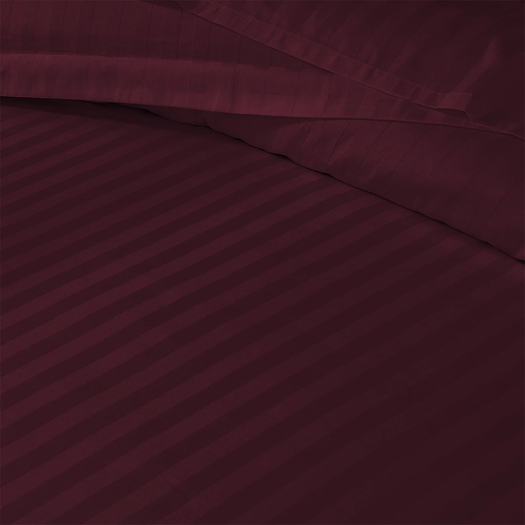 3/6 Piece - Maroon Satin Stripe Set - 3311