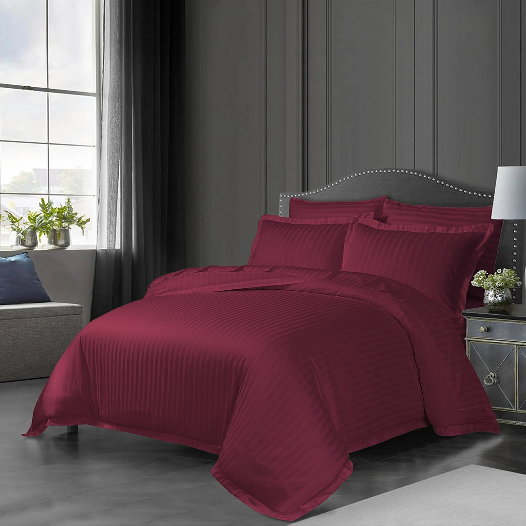 3/6 Piece - Burgundy Stripe Set - 3312