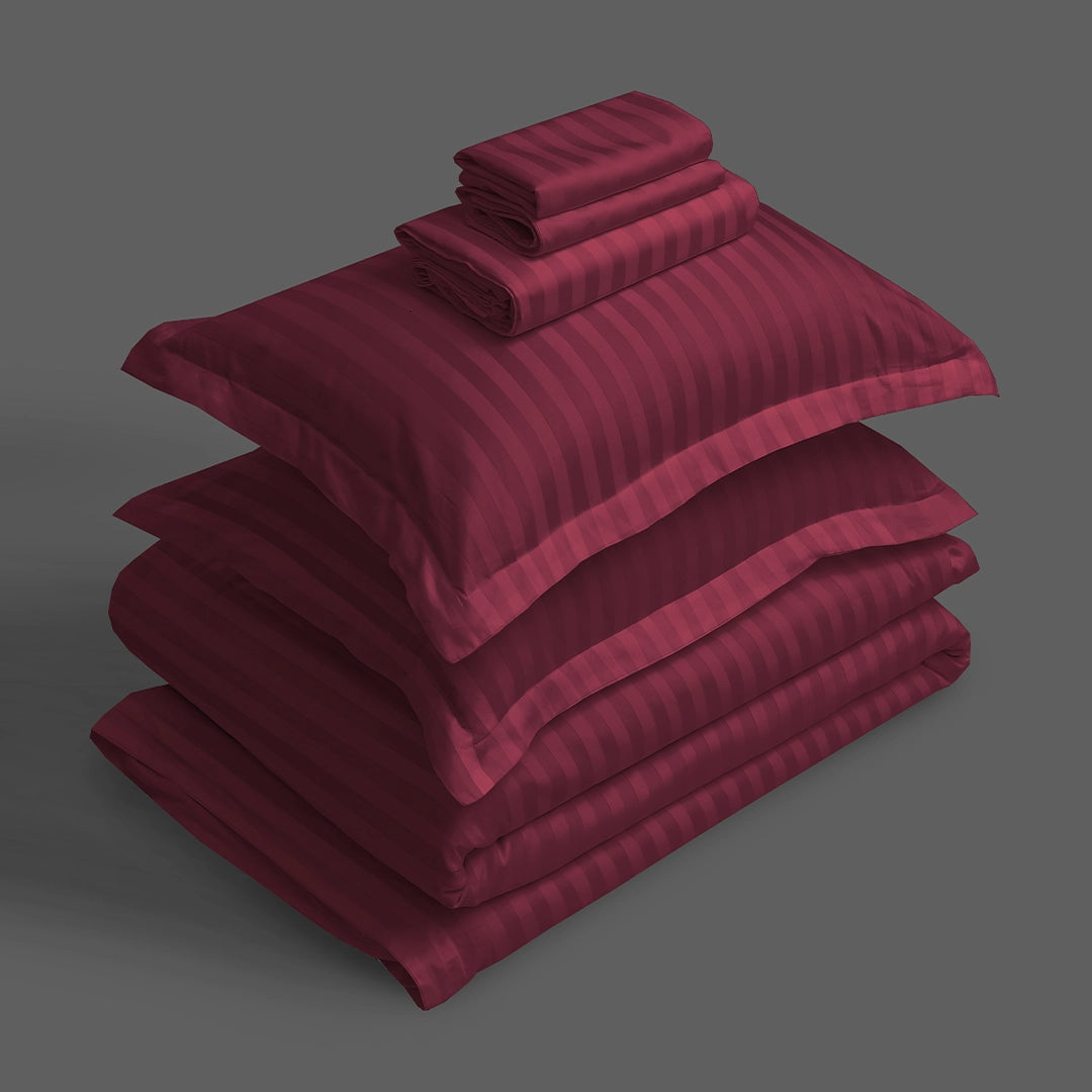 3/6 Piece - Burgundy Stripe Set - 3312