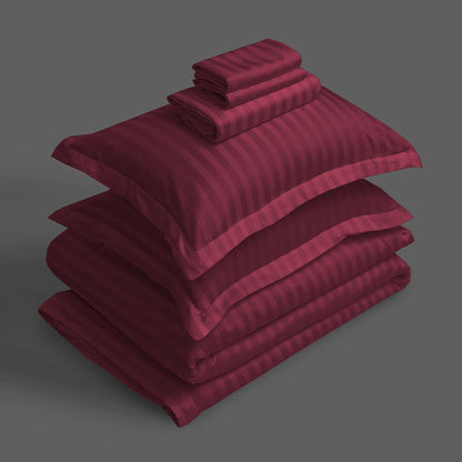 3/6 Piece - Burgundy Stripe Set - 3312