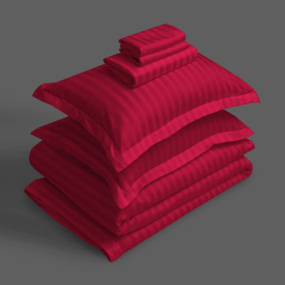 3/6 Piece - Deep Red Stripe Set - 3313
