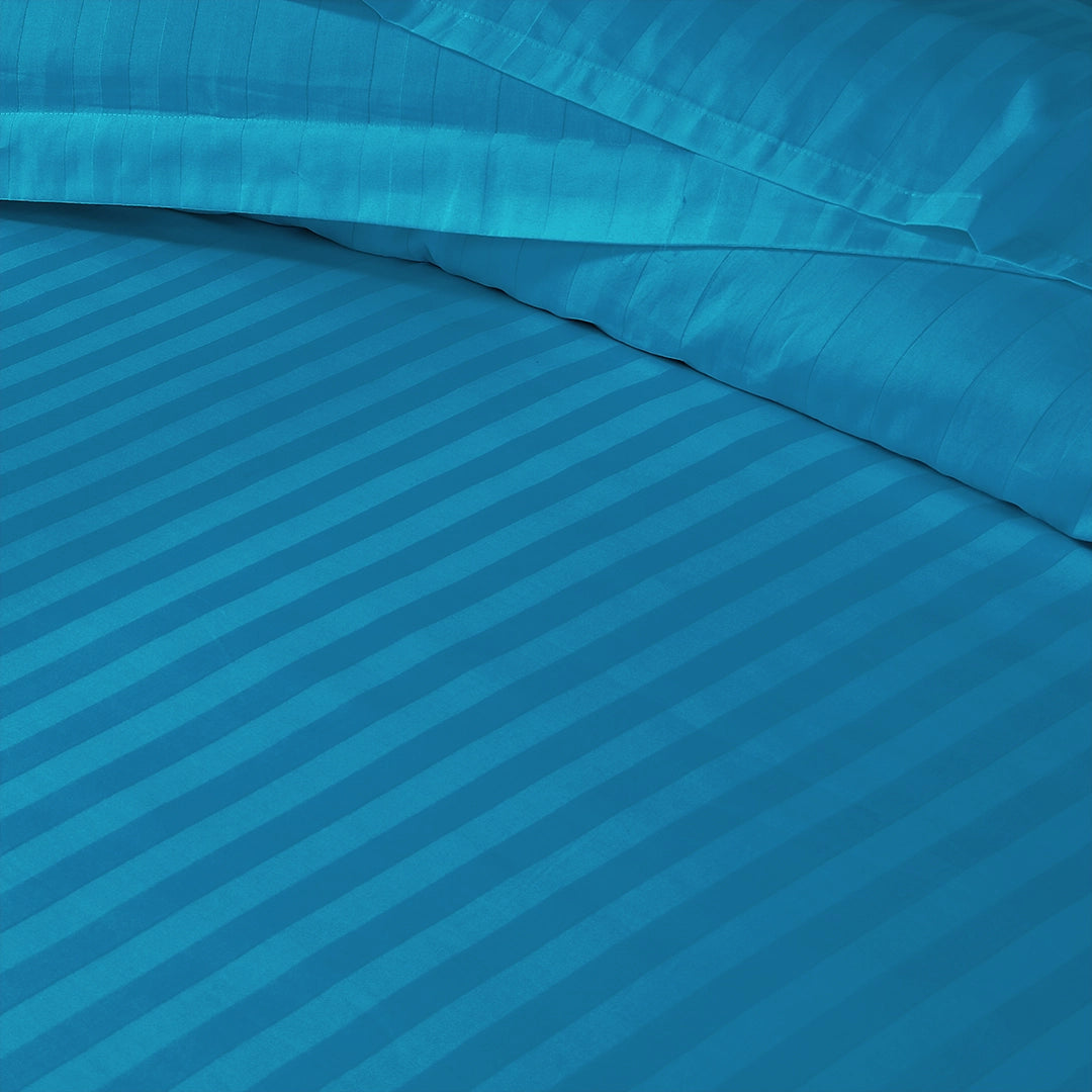 3/6 Piece - Bright Aqua Blue Striped Set - 3314