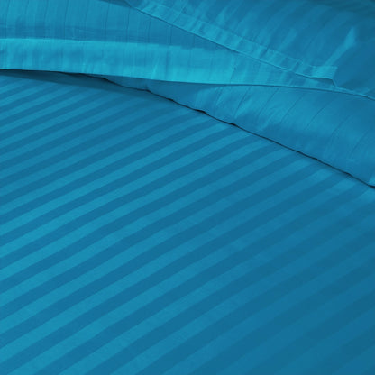 3/6 Piece - Bright Aqua Blue Striped Set - 3314