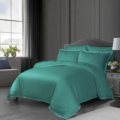 3/6 Piece - Deep Teal Satin Stripe Set - 3316