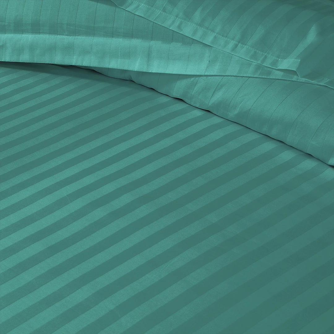 3/6 Piece - Deep Teal Satin Stripe Set - 3316