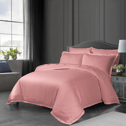 3/6 Piece - Dusty Rose Pink Satin Stripe Set - 3318