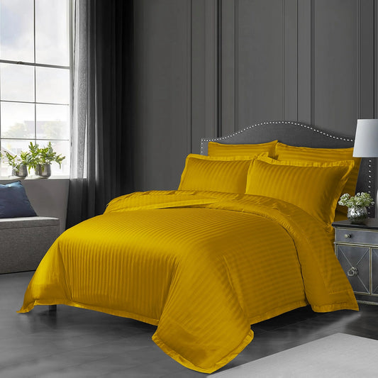 3/6 Piece - Vibrant Mustard Yellow Satin Stripe Set - 3321