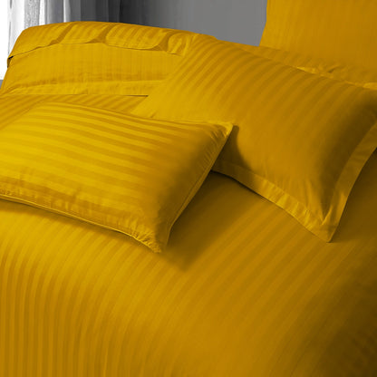 3/6 Piece - Vibrant Mustard Yellow Satin Stripe Set - 3321