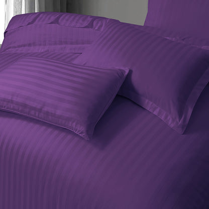 3/6 Piece - Vibrant Royal Purple Satin Stripe Set - 3323