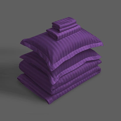 3/6 Piece - Vibrant Royal Purple Satin Stripe Set - 3323