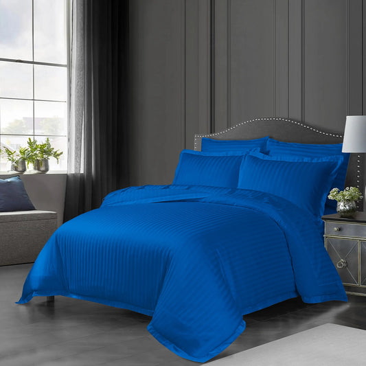 3/6 Piece - Vibrant Royal Blue Satin Stripe Set - 3325