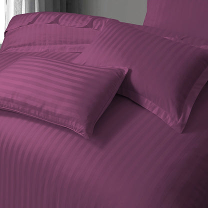 3/6 Piece - Burgundy Satin Stripe Set - 3326