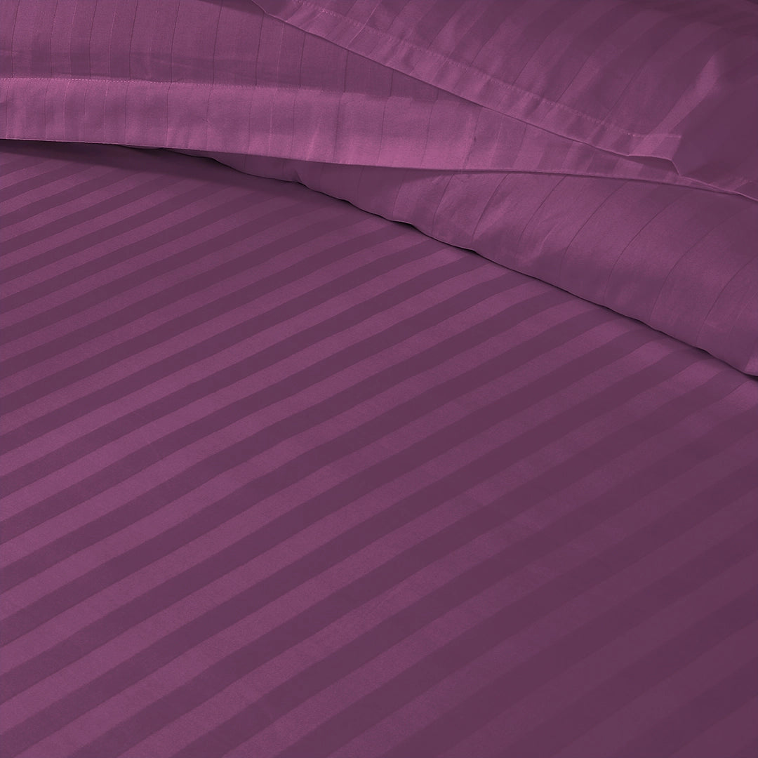 3/6 Piece - Burgundy Satin Stripe Set - 3326