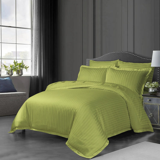 3/6 Piece - Parrot Green Satin Stripe Set - 3327