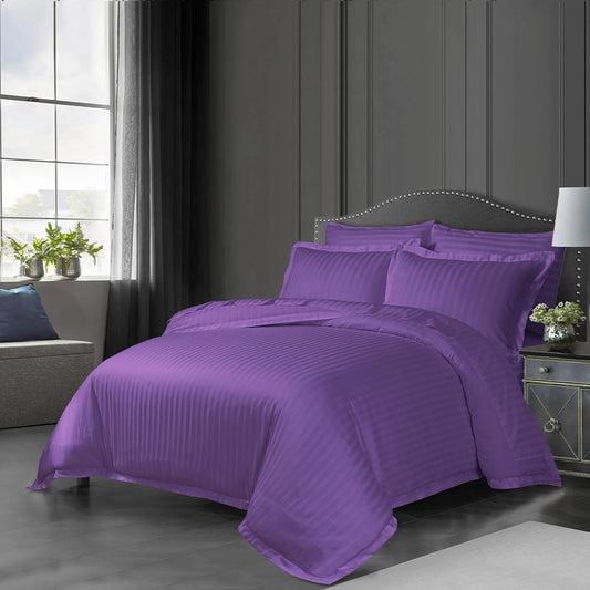 3/6 Piece - Purple Satin Stripe Set - 3330