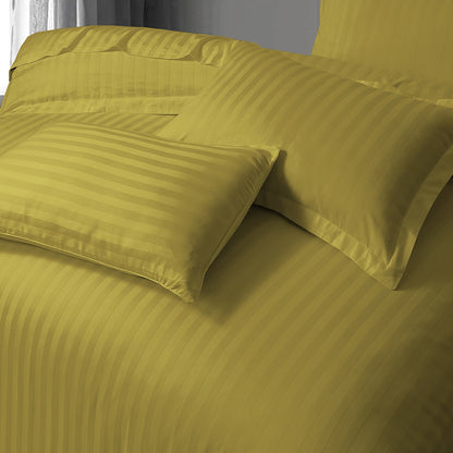 3/6 Piece - Mustard Green Satin Stripe Set - 3334