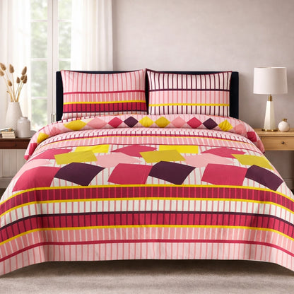3/6 Piece - Berry Lattice & Blush Stripe Ensemble Set - 3340