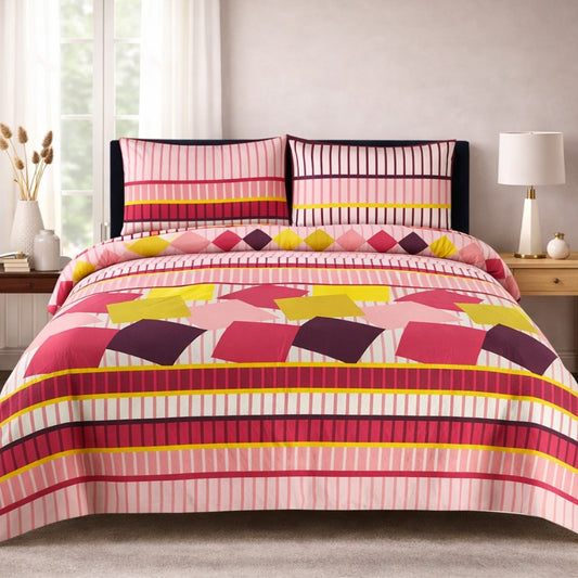 3/6 Piece - Berry Lattice & Blush Stripe Ensemble Set - 3340