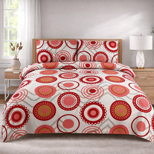 3/6 Piece - Red & Gold Ring Set - 3367