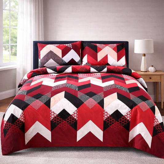 3/6 Piece - Red & Maroon Zig-Zag Set - 3383
