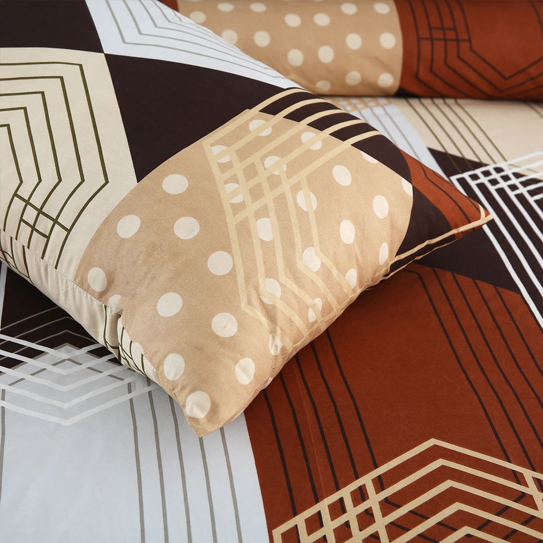 3/6 Piece - Brown & Beige Hexa Set - 3380