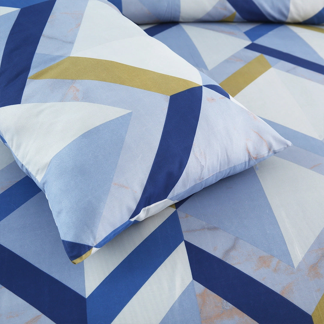 3/6 Piece - Blue & Mustard Geometric Set - 3374