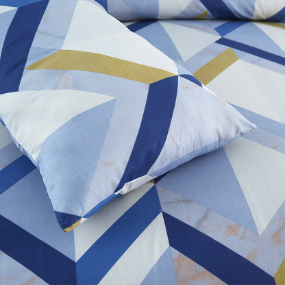 3/6 Piece - Blue & Mustard Geometric Set - 3374