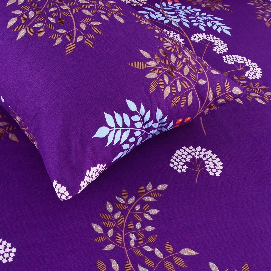 3/6 Piece - Purple White Blossom Print Set - 3395