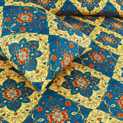 3/6 Piece -Royal Blue & Gold Mandala Print Set - 3397
