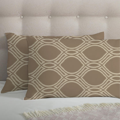 3 Piece - Brown Eyelet Printed Bed Sheet Set - 3156