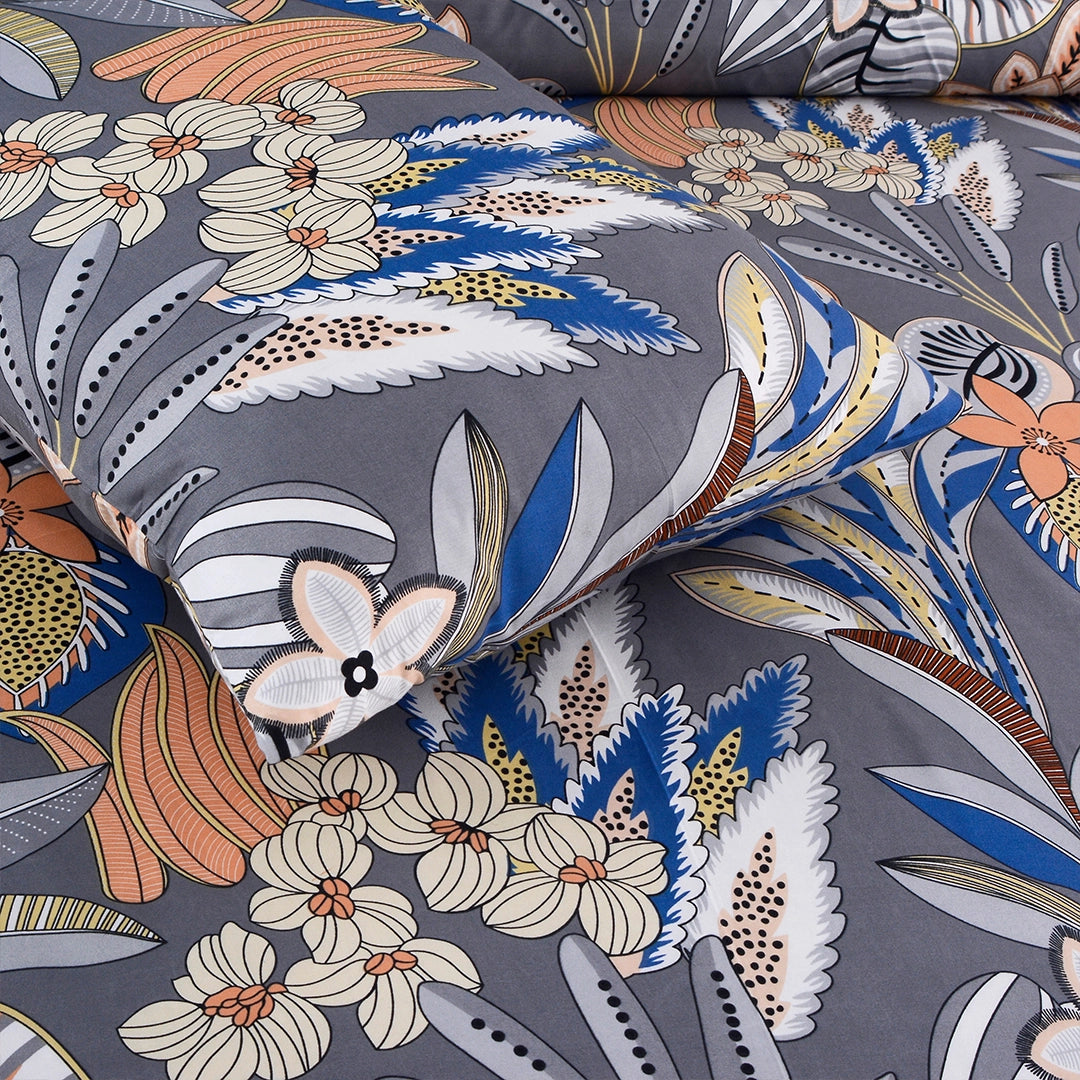 3/6 Piece - Grey & Peach Floral Bloom Set - 3392