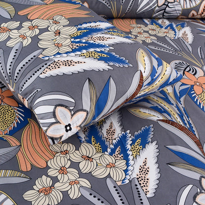 3/6 Piece - Grey & Peach Floral Bloom Set - 3392