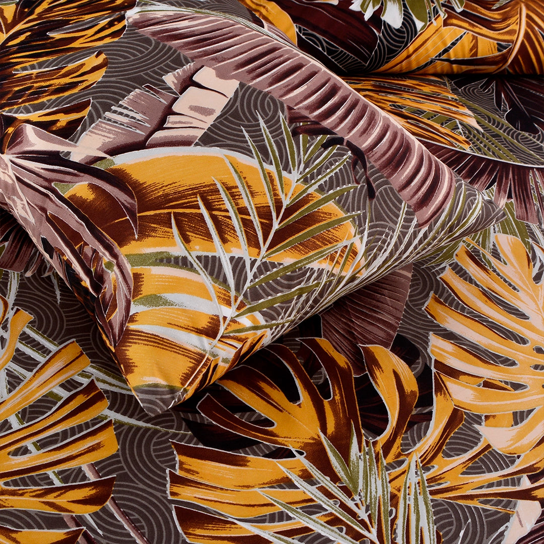 3/6 Piece - Golden Brown Tropical Leaf Set - 3391