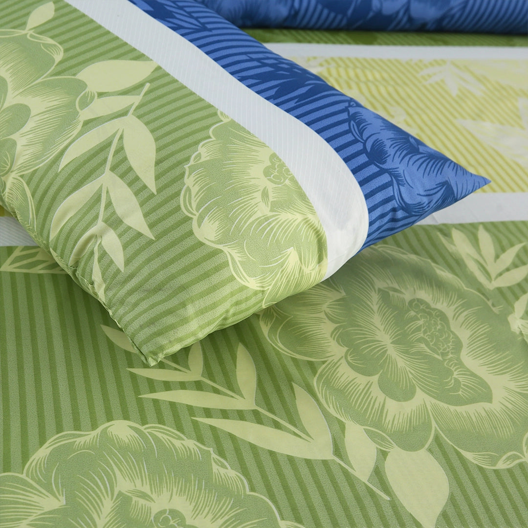3/6 Piece - Royal Indigo & Pistachio Floral Set - 3343
