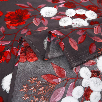 3/6 Piece - Dark Grey Floral Bunch Set - 3379