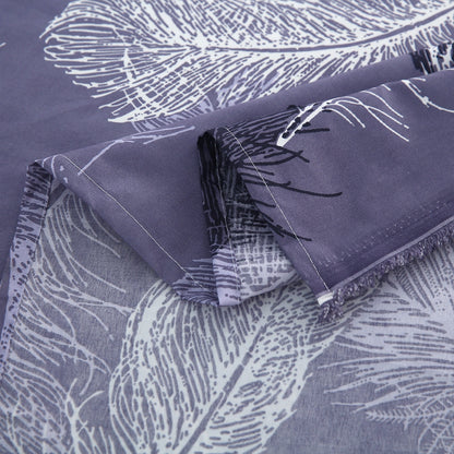 3/6 Piece - Lavender White Feather Print Set - 3386