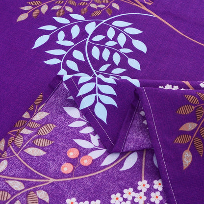 3/6 Piece - Purple White Blossom Print Set - 3395
