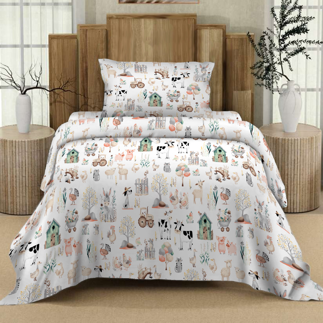 Farm Printed Kids Bed Sheet