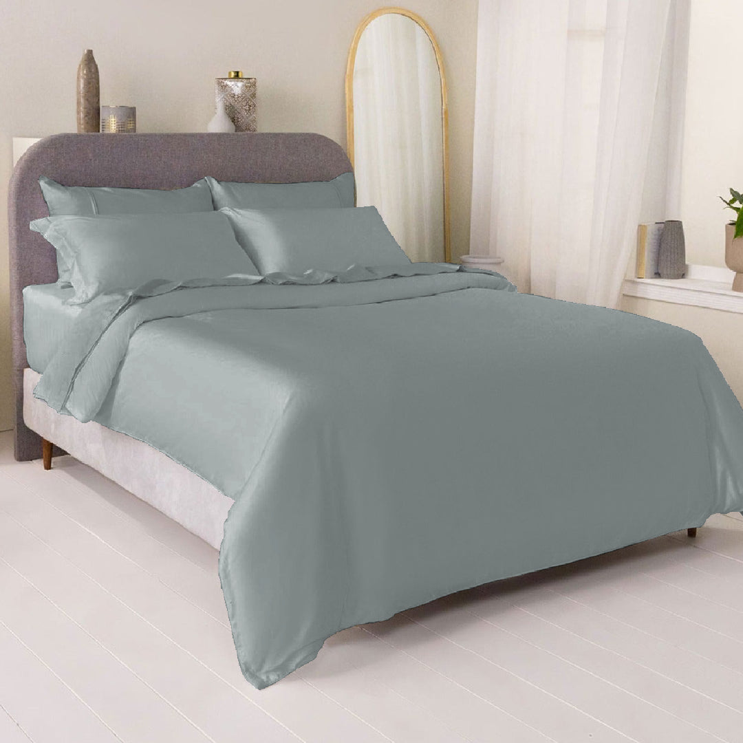 Grey Cotton Sateen Bed Sheet