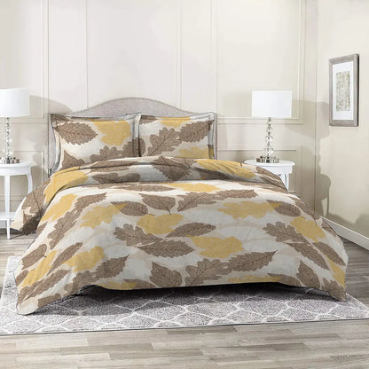 Moon Mist Autumn Leaf Printed Bed Sheet