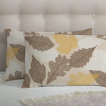 Moon Mist Autumn Leaf Printed Bed Sheet