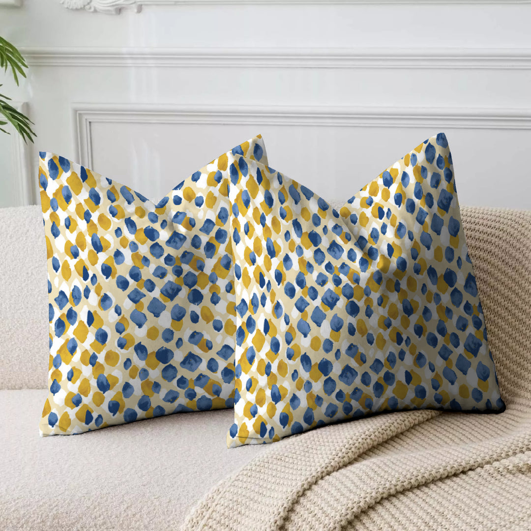 Leopard Blue Printed Cushion Cover