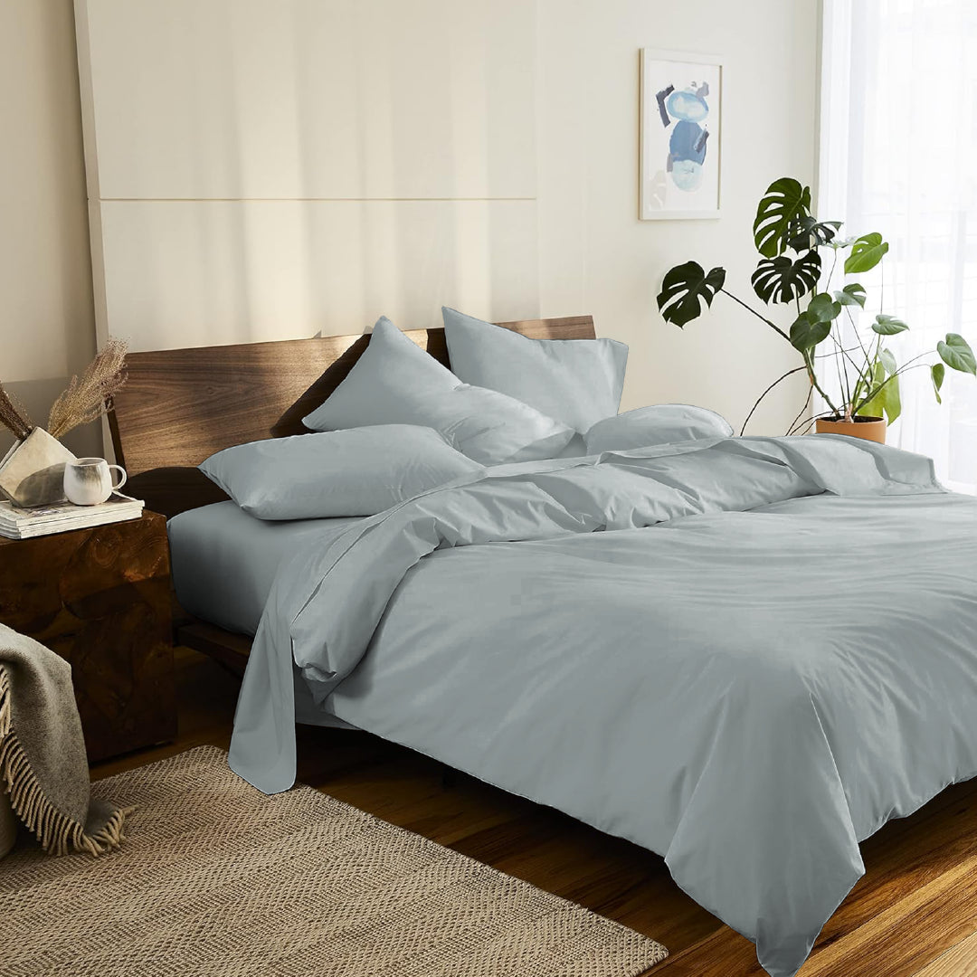 Grey Cotton Sateen Bed Sheet