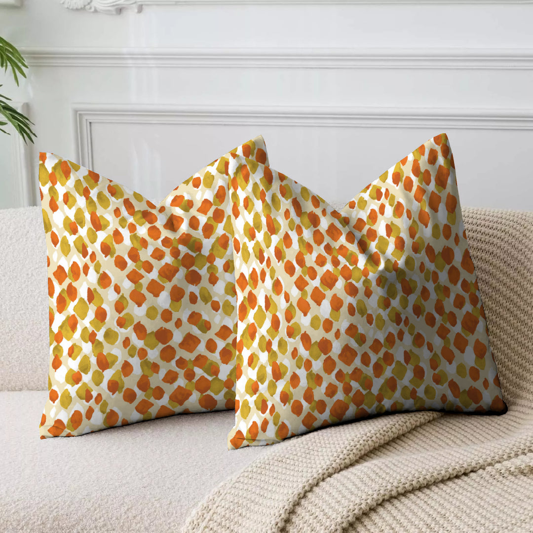 Leopard Orange Printed Cushion Cover